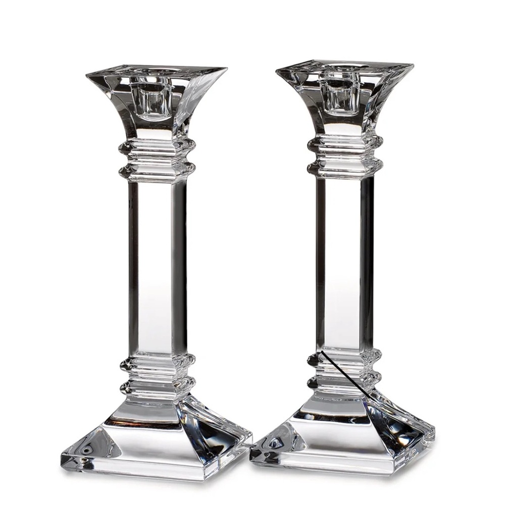 ✨ NEW! CRYSTAL Marquis by WATERFORD 8 inch Candlesticks, Set of 2